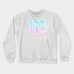 Virgo Zodiac Symbol in Magical Unicorn Colors Crewneck Sweatshirt